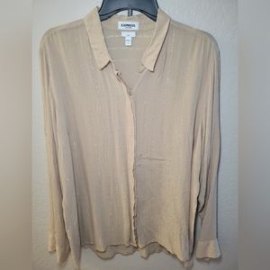 Express lightweight button up blouse with sparkly stripes